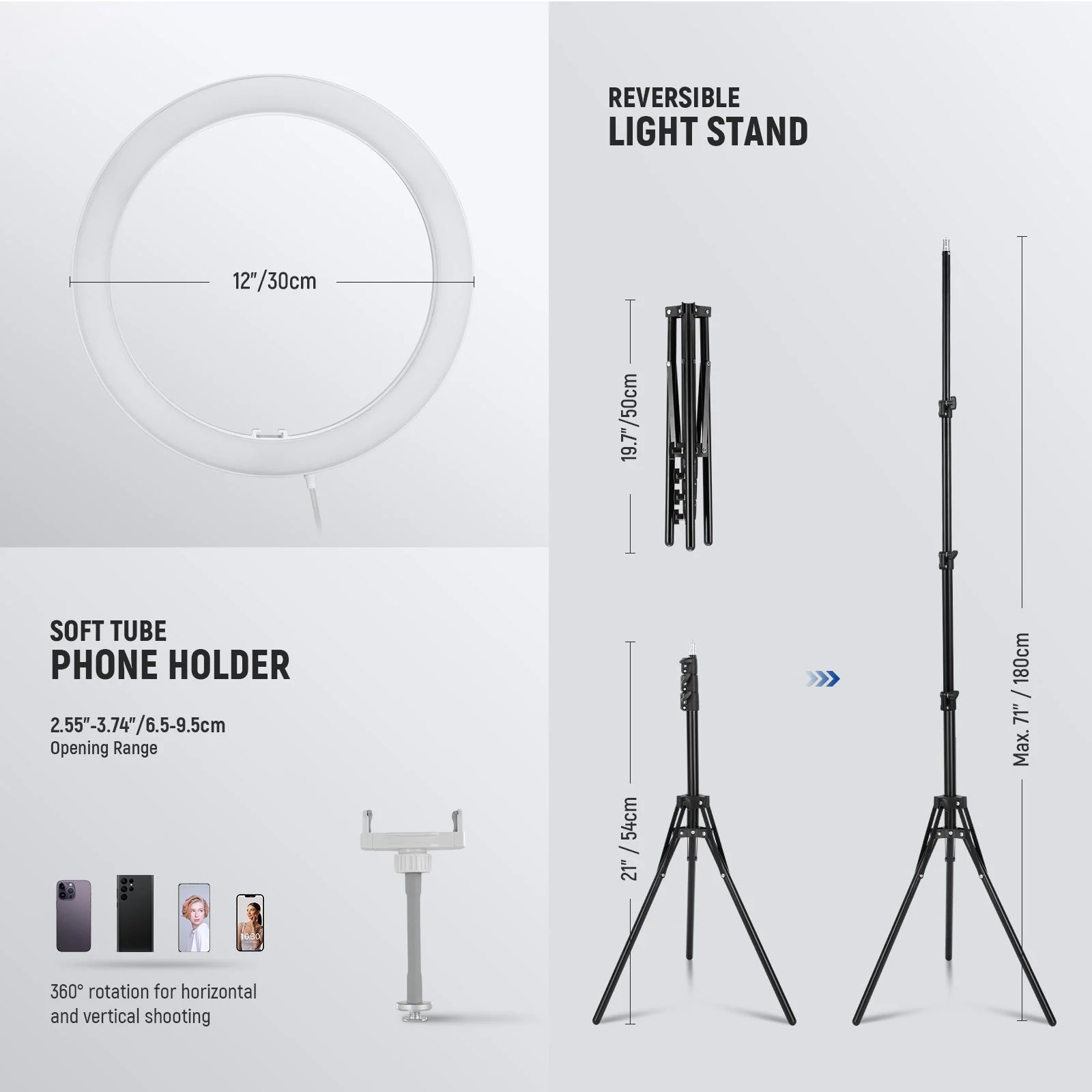 NEEWER RH12B Pro 12" 30W High Power LED Ring Light - Image 8
