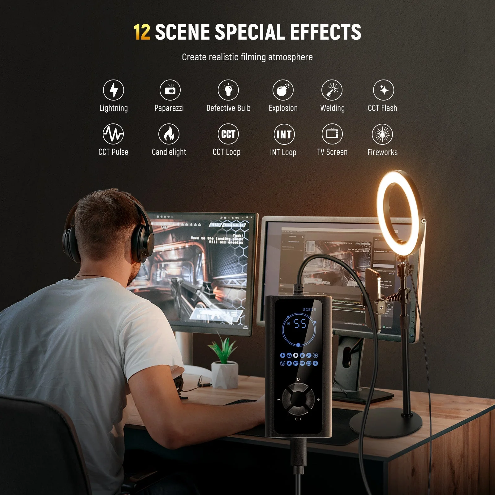 NEEWER High Power Bi-Color Desk Ring Light - Image 14