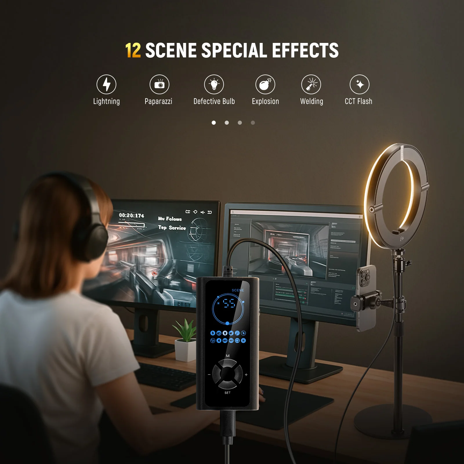 NEEWER High Power Bi-Color Desk Ring Light - Image 23