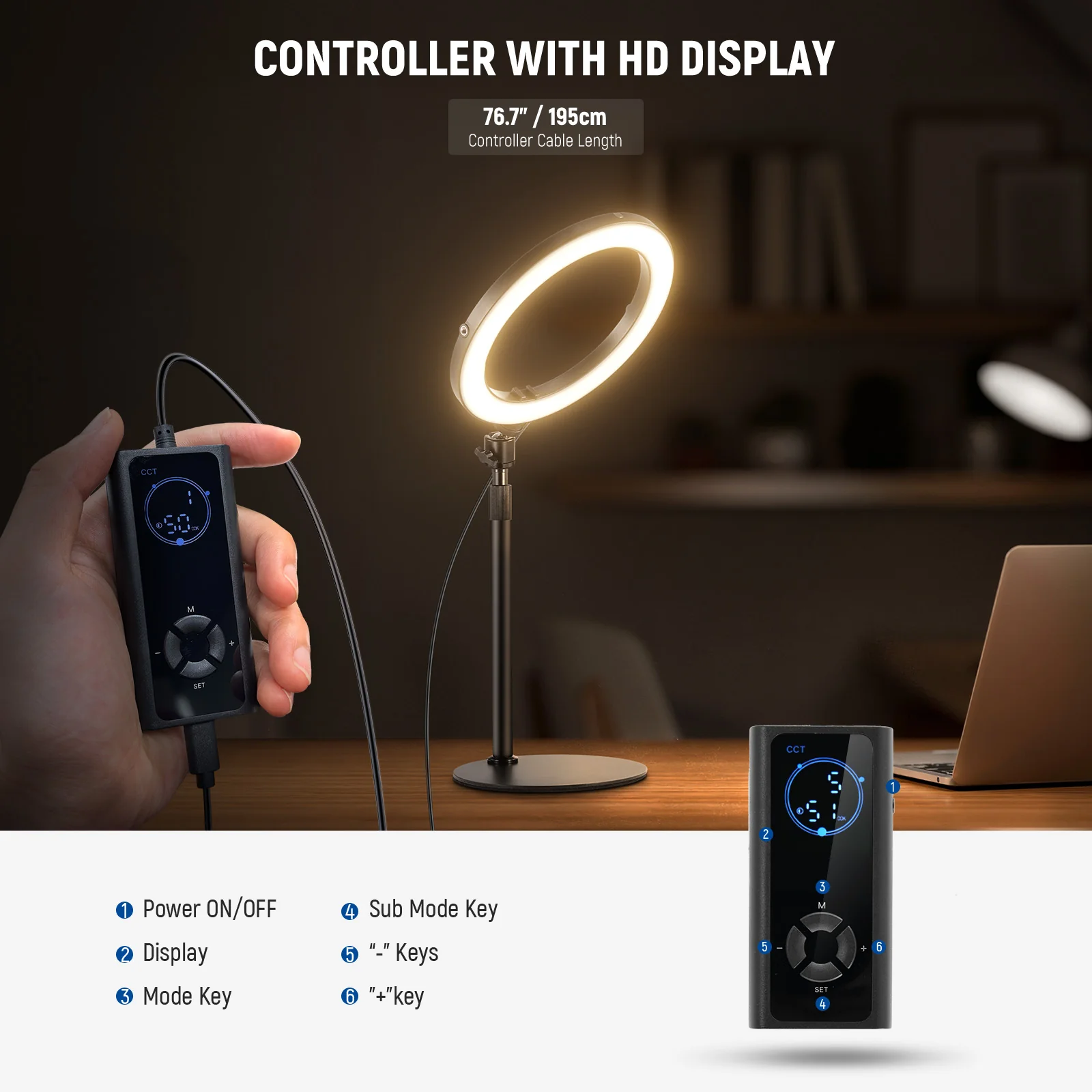 NEEWER High Power Bi-Color Desk Ring Light - Image 26