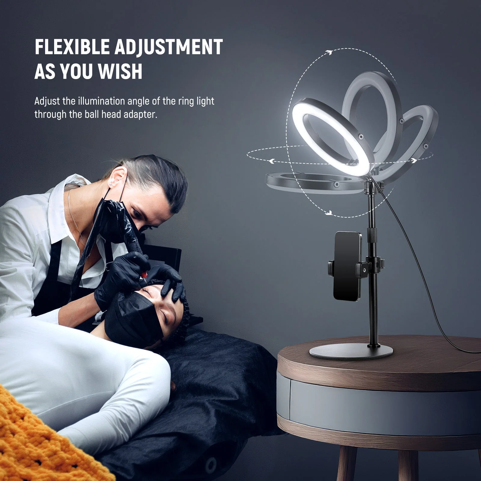 NEEWER High Power Bi-Color Desk Ring Light - Image 8