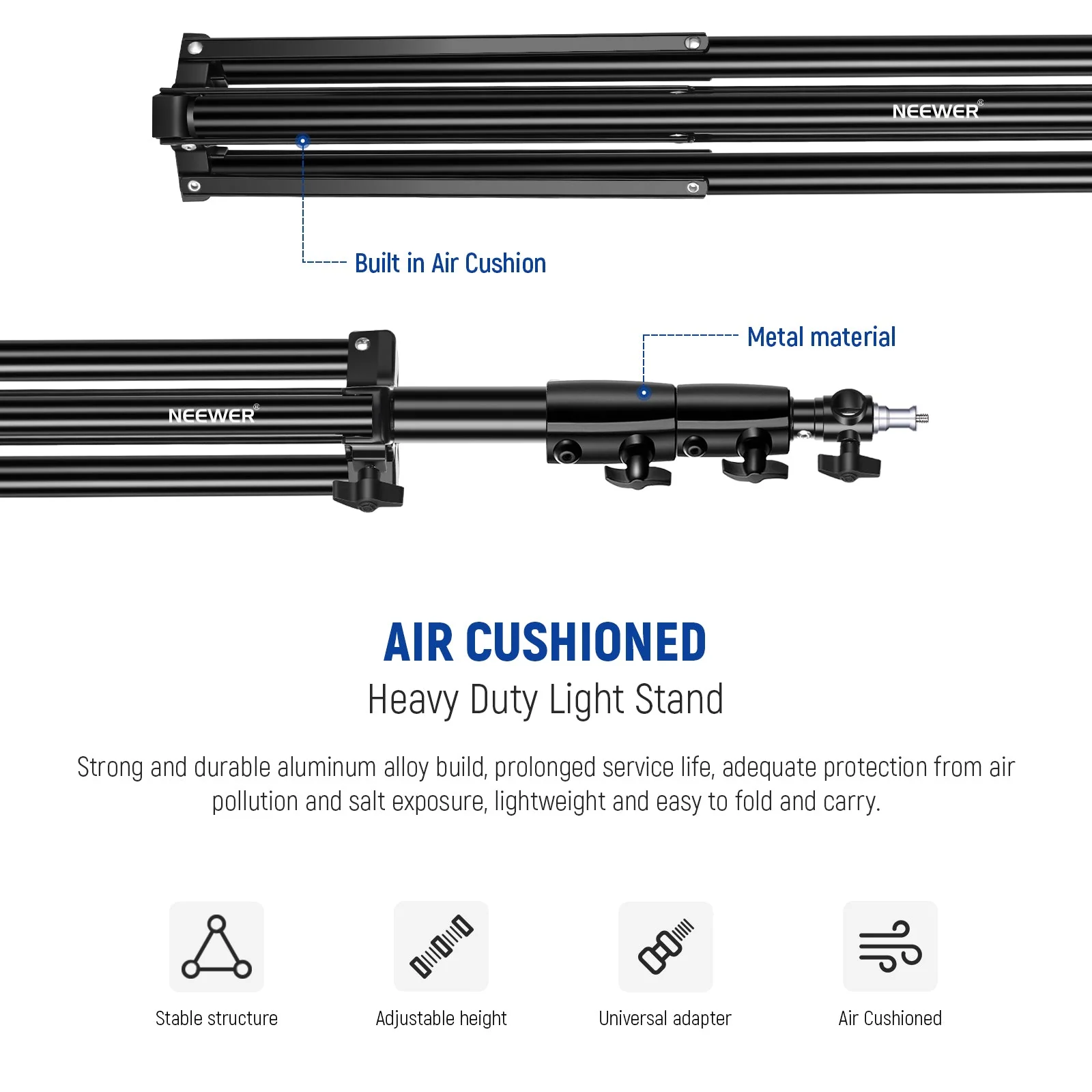 NEEWER ST-260AC 260cm Air Cushioned Light Stand - Image 8