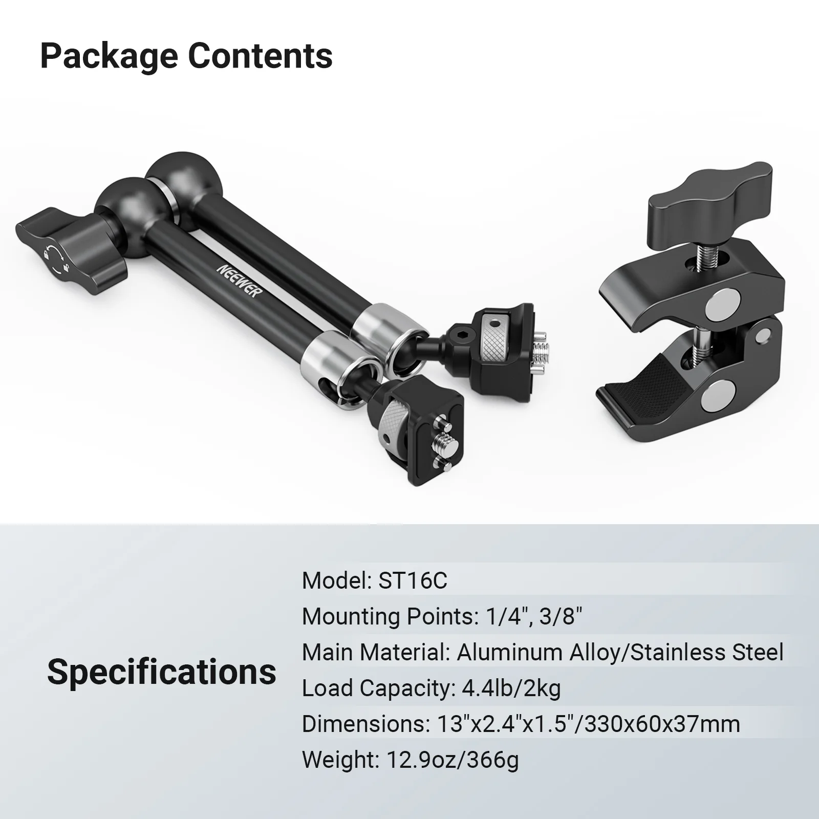 NEEWER ST07C/ST16C Magic Arm with Super Clamp - Image 13