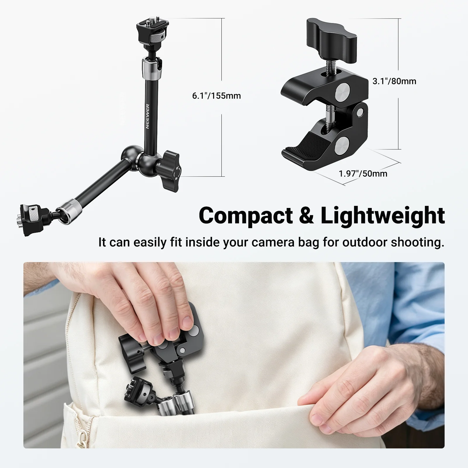 NEEWER ST07C/ST16C Magic Arm with Super Clamp - Image 14