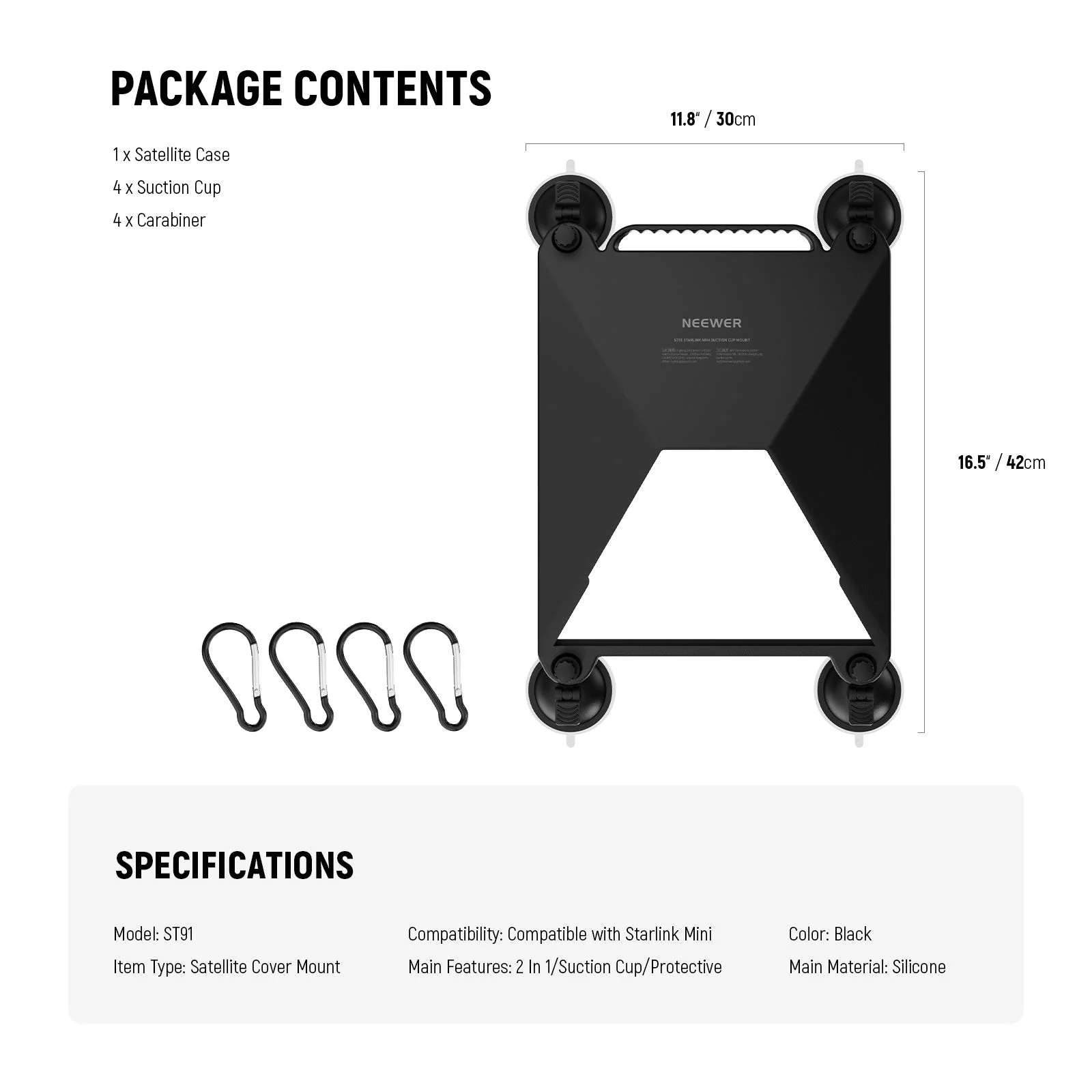 NEEWER ST91 Suction Cup Mount for Car Compatible with Starlink Mini - Image 9