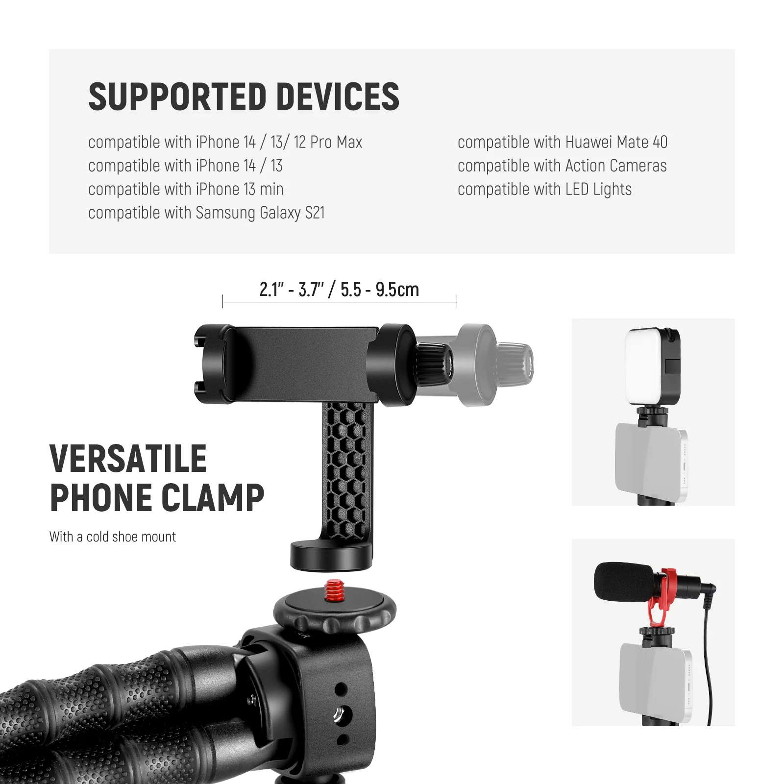NEEWER T91 Flexible Tripod with Two Magic Arms - Image 4