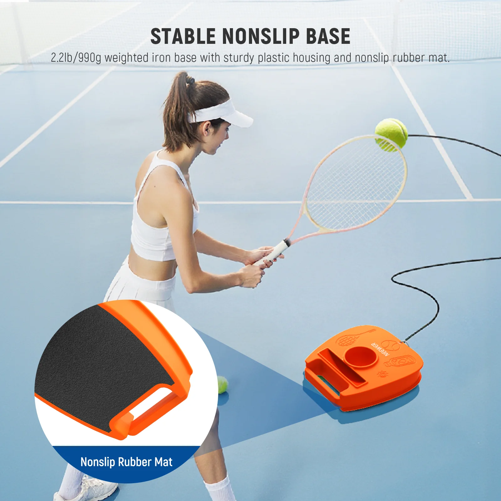 NEEWER TB01T Portable Solo Tennis Trainer Rebound Ball Set - Image 4
