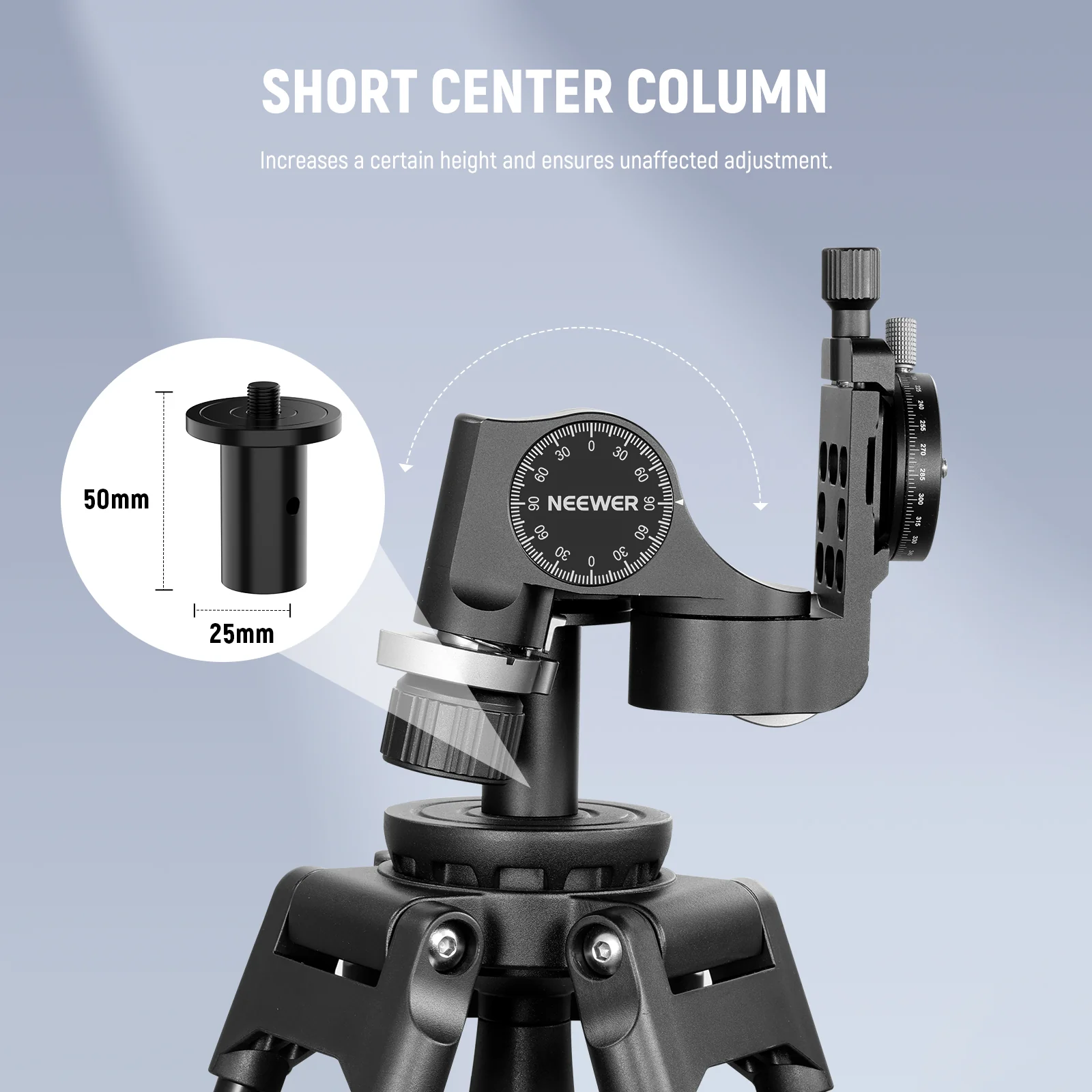 NEEWER TH15/TH16 3-Way Geared Tripod Head - Image 9