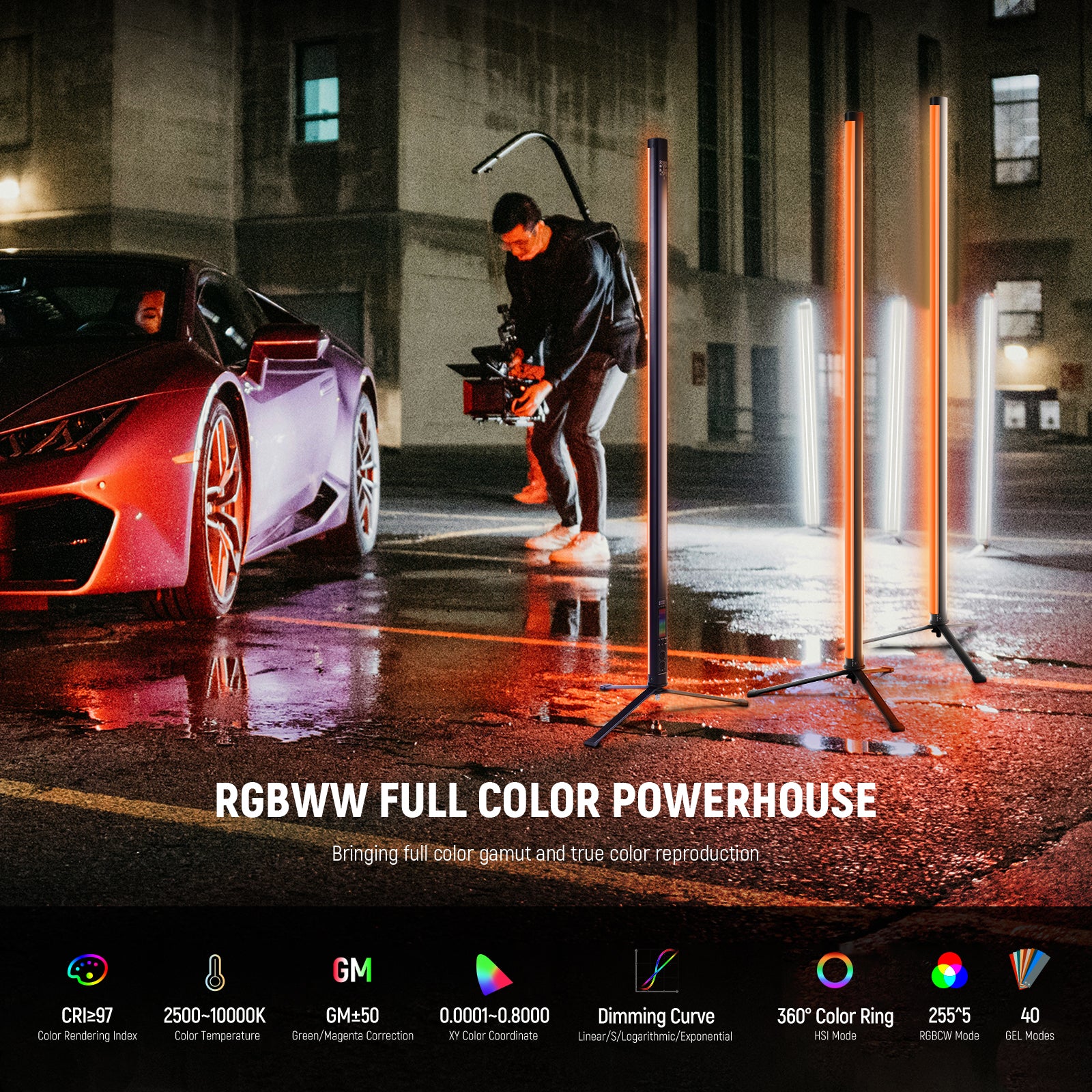 NEEWER TL120C 42W RGB Tube Light with APP/2.4G/DMX Control - Image 5