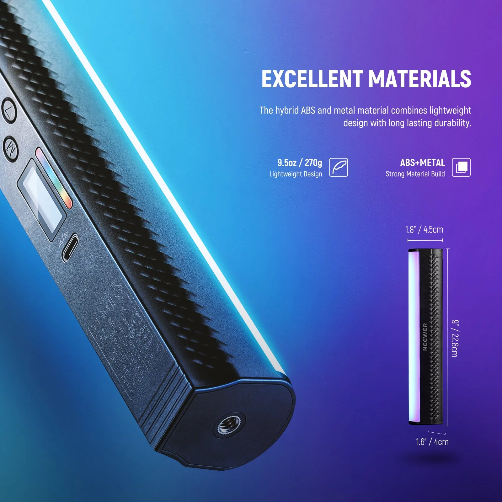 NEEWER TL21C RGB Magnetic Handheld Light Wand with APP Control - Image 7