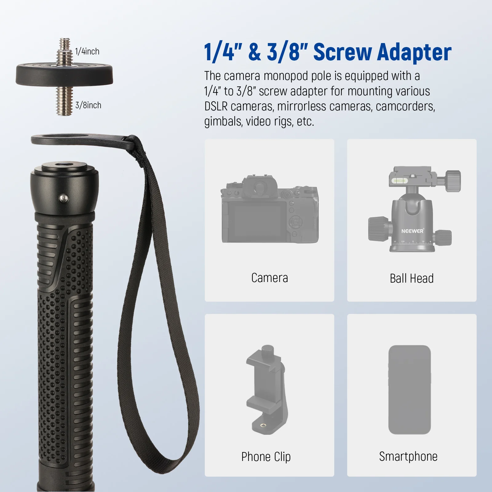 NEEWER TP42 66.5" Camera Monopod Stand - Image 4