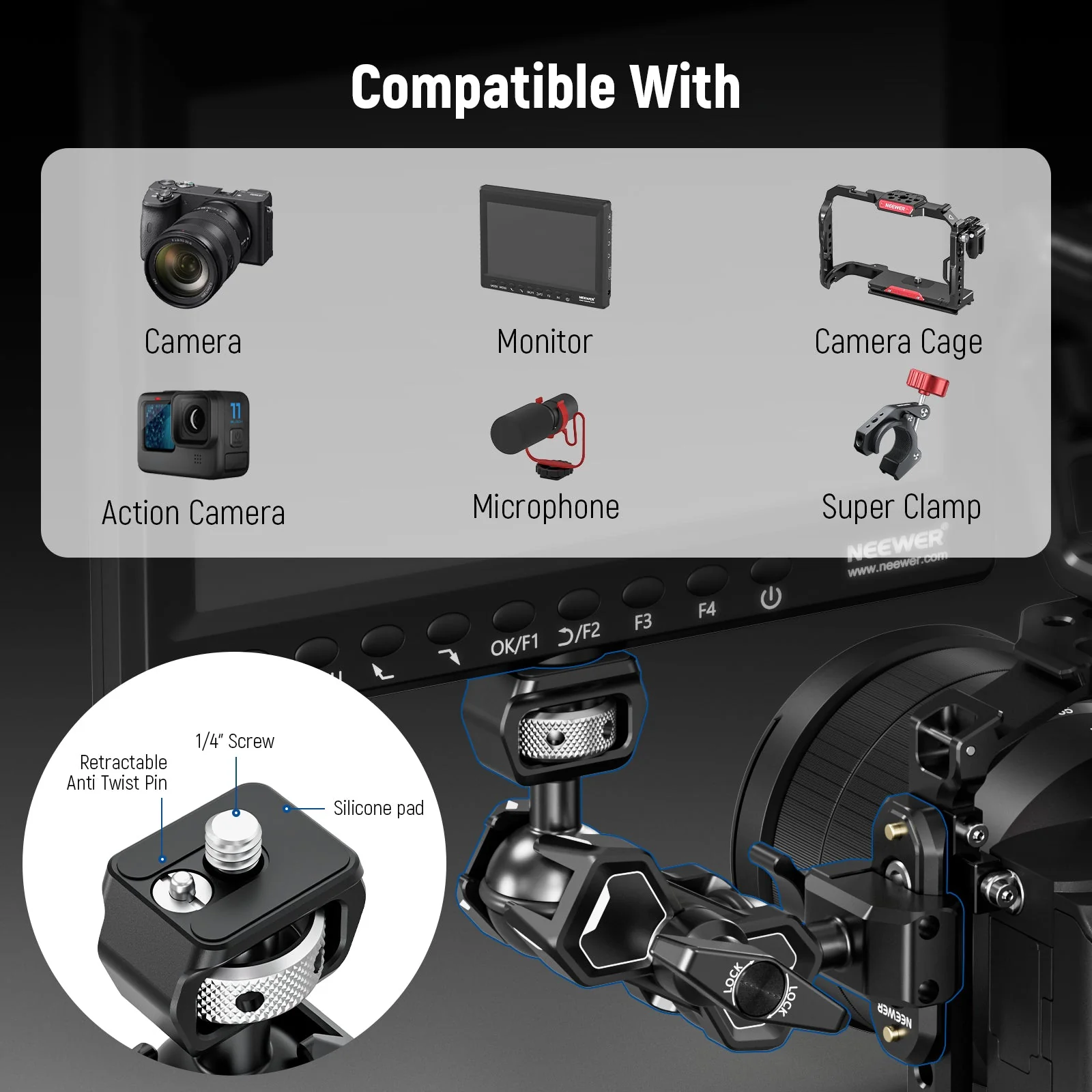 NEEWER UA011 Flexible Articulating Magic Arm - Image 5