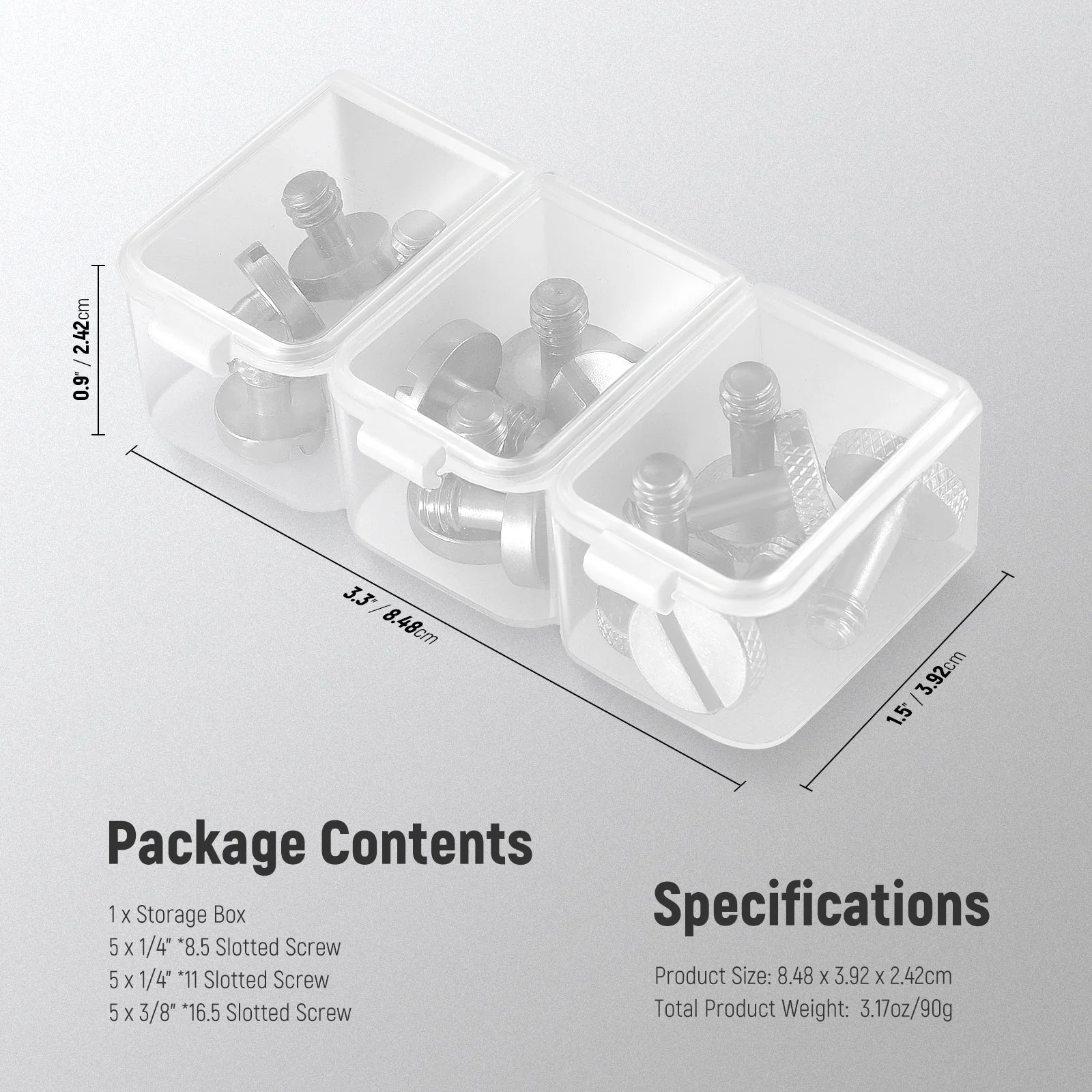 NEEWER UA026 15PCS 1/4" Screws with Storage Cases - Image 8
