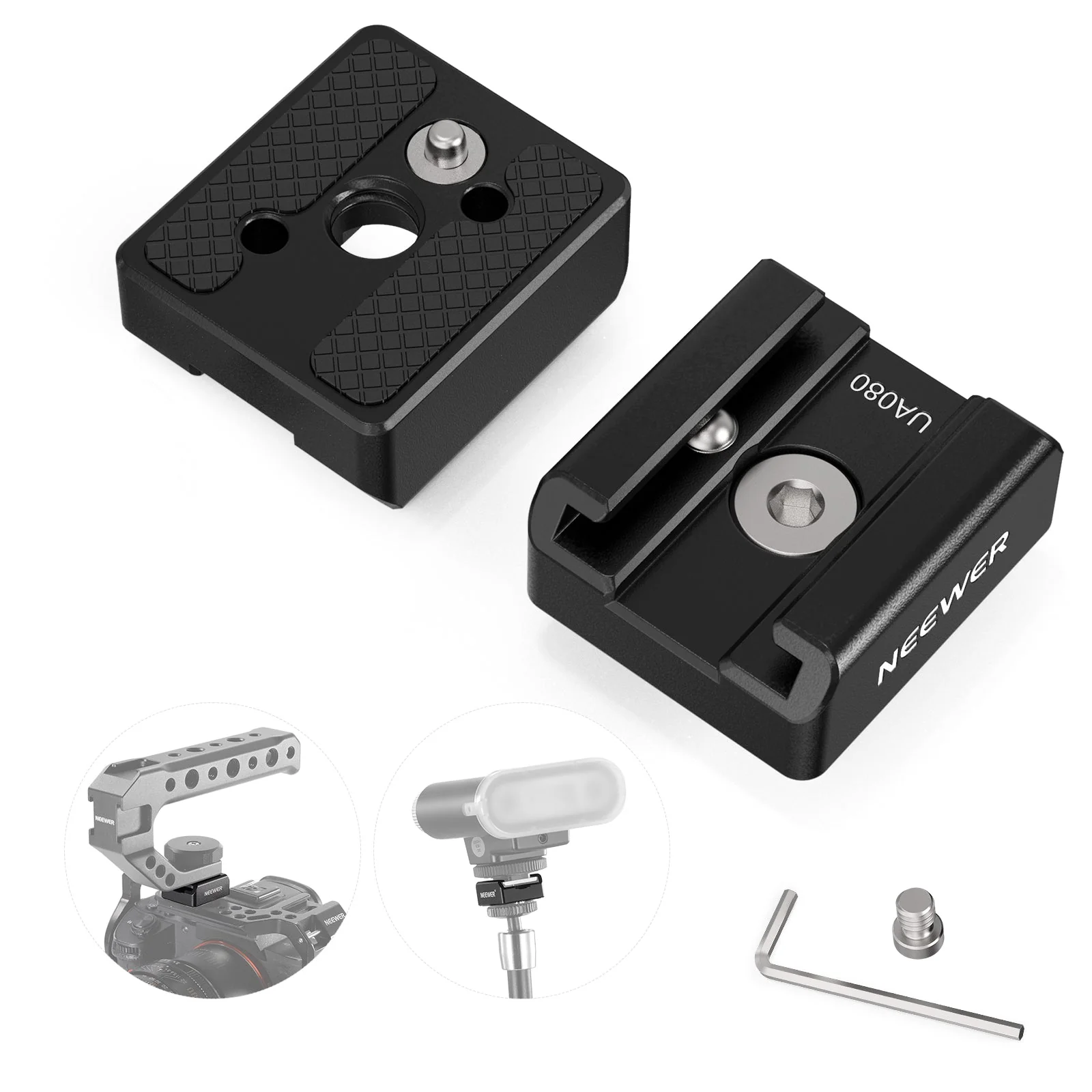 NEEWER UA080 2 Pack Cold Shoe Mount Adapter Set