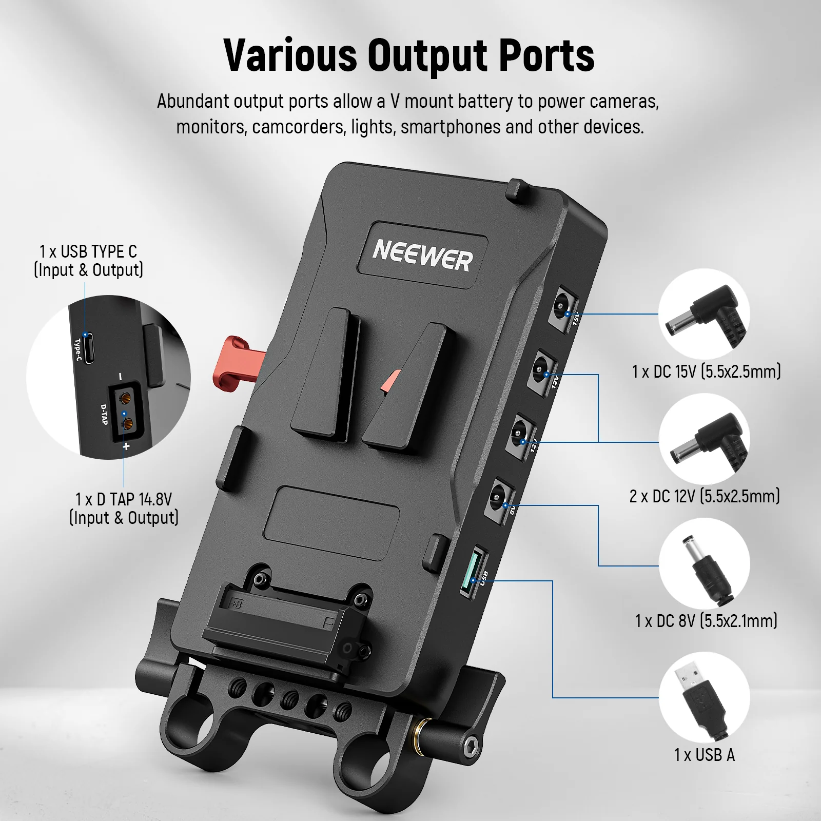 NEEWER VB-A1 V Mount Battery Adapter Plate - Image 2