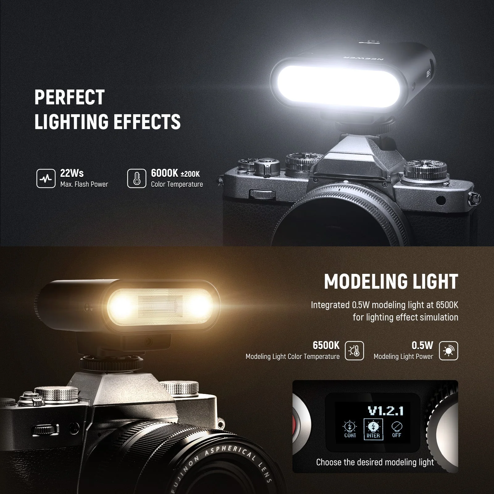 NEEWER Z160 Camera Flash with Auto & Manual Modes & Built in Lithium Battery - Image 5