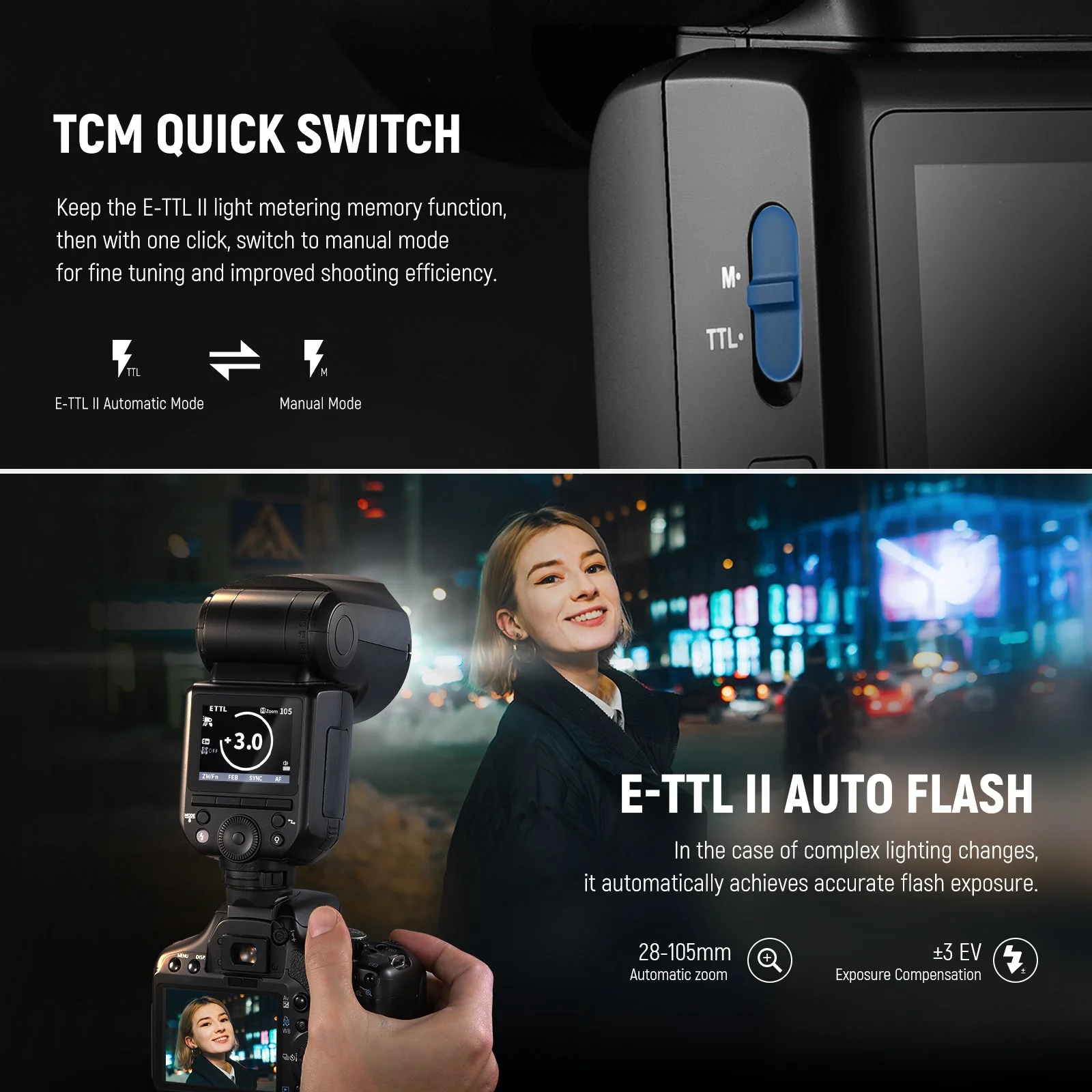 NEEWER Z2 3000mAh Battery TTL Round Head Flash Speedlite - Image 4