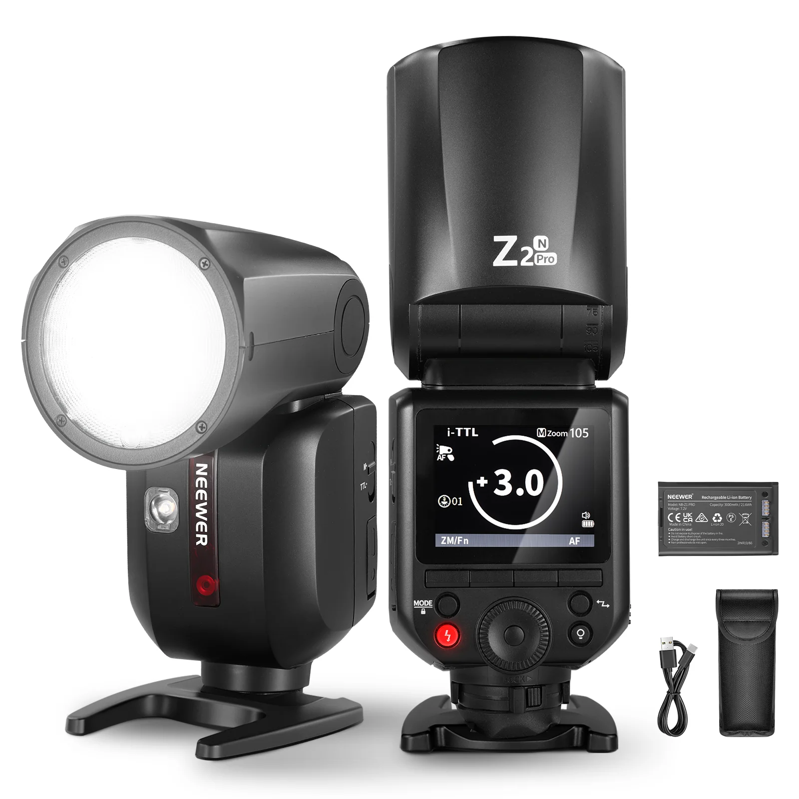 NEEWER Z2PRO 76Ws TTL Round Head Flash Speedlite - Image 9