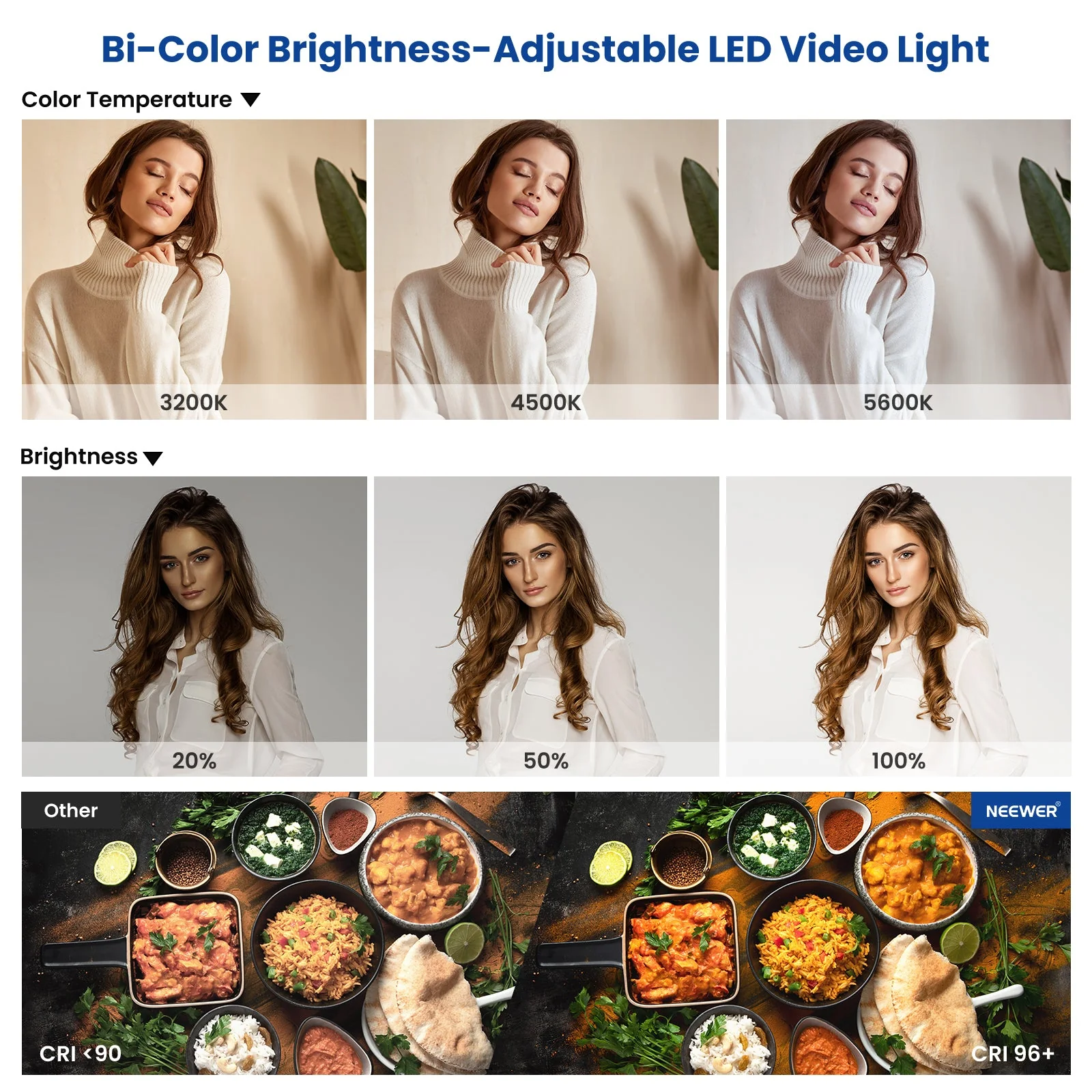NEEWER 2 Pack Bi-Color 660 LED Video Light and Stand Kit - Image 5
