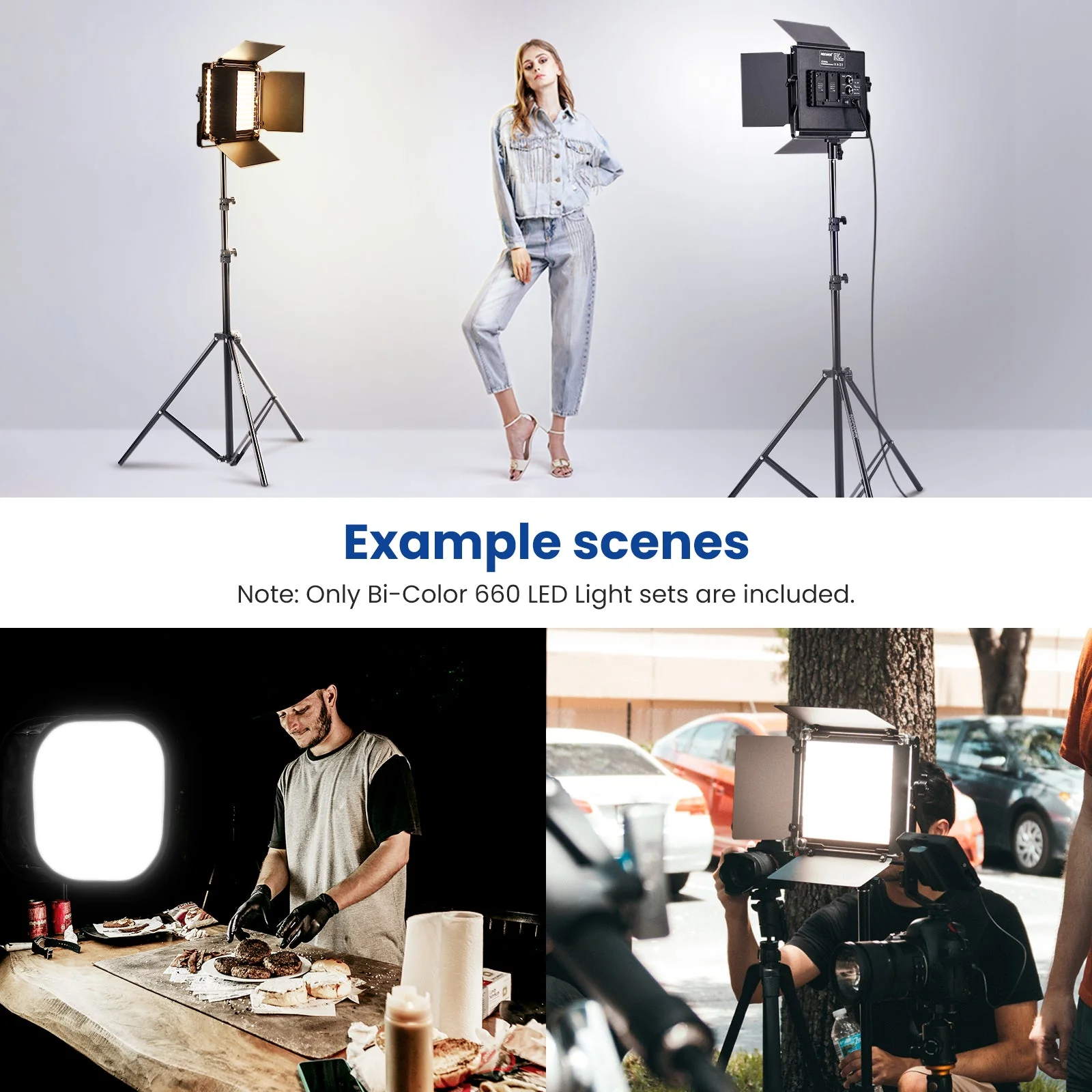 NEEWER 2 Pack Bi-Color 660 LED Video Light and Stand Kit - Image 8