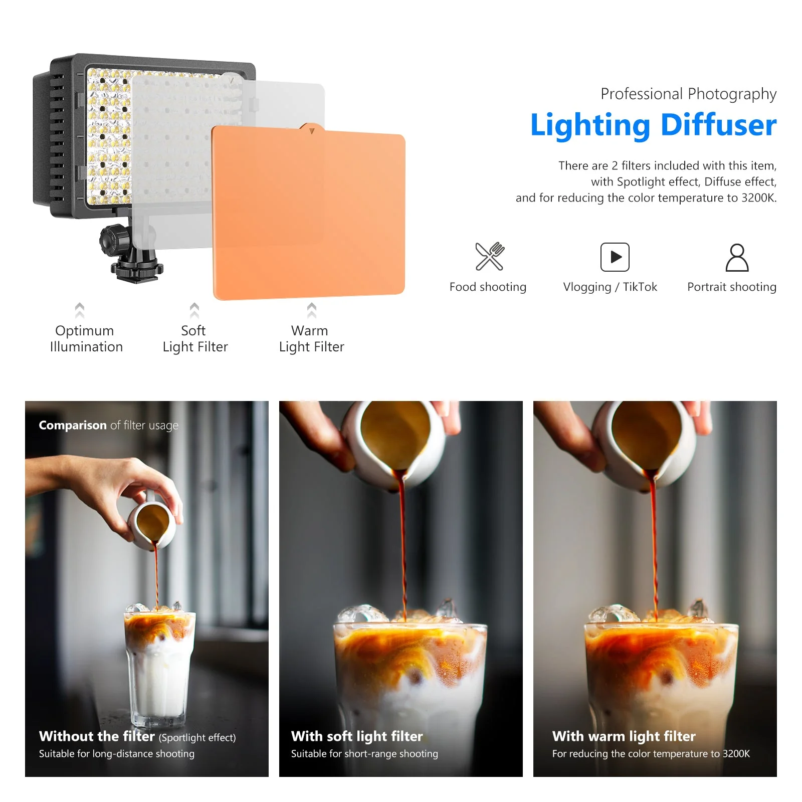 NEEWER CN-160 LED Dimmable Panel Light - Image 3