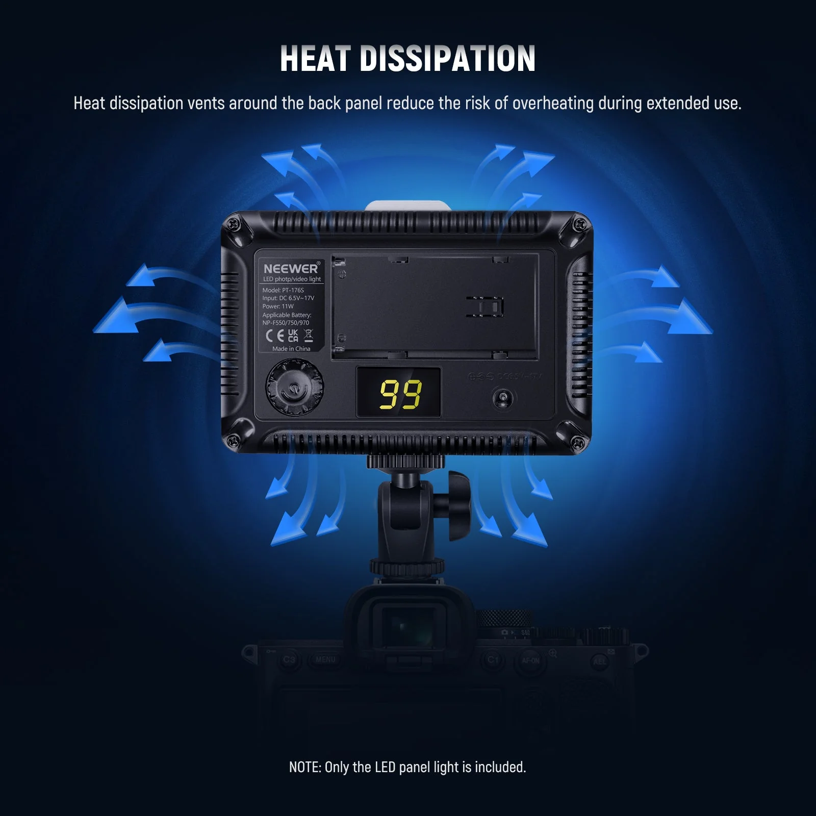 NEEWER On Camera Dimmable 176 LED Video Light - Image 6